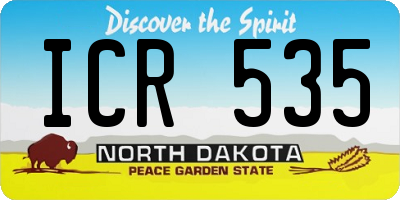 ND license plate ICR535