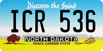 ND license plate ICR536