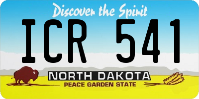 ND license plate ICR541