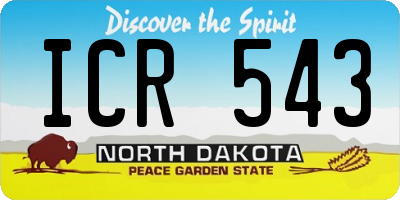 ND license plate ICR543
