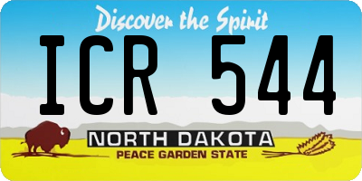 ND license plate ICR544
