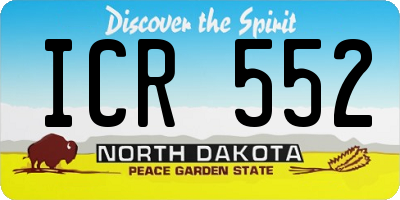 ND license plate ICR552
