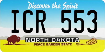 ND license plate ICR553