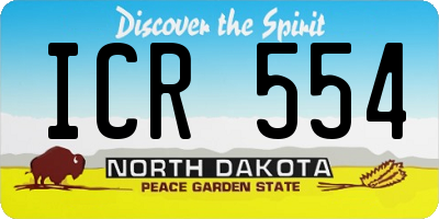 ND license plate ICR554