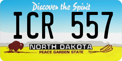 ND license plate ICR557