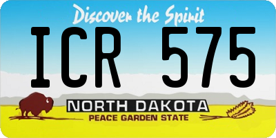 ND license plate ICR575