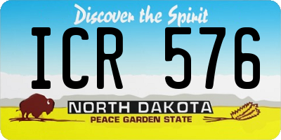 ND license plate ICR576