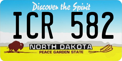 ND license plate ICR582
