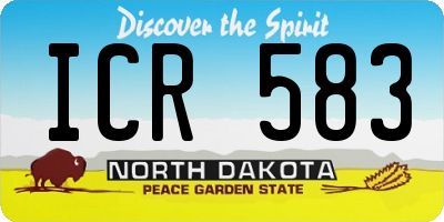 ND license plate ICR583