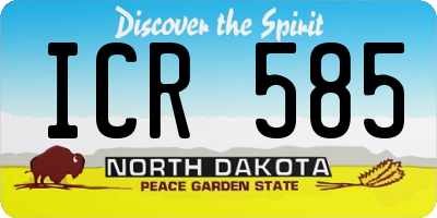 ND license plate ICR585
