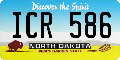 ND license plate ICR586
