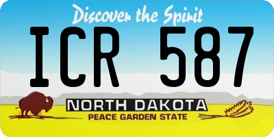 ND license plate ICR587