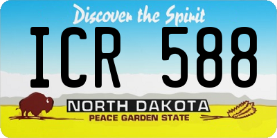 ND license plate ICR588