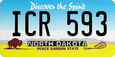 ND license plate ICR593