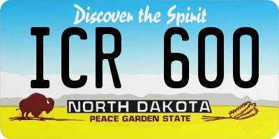 ND license plate ICR600