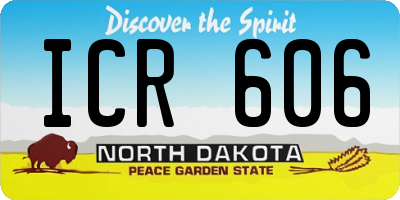 ND license plate ICR606