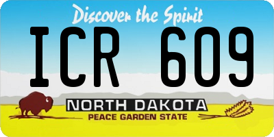 ND license plate ICR609