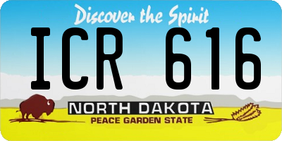 ND license plate ICR616