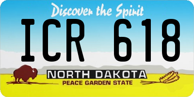 ND license plate ICR618