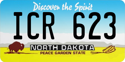 ND license plate ICR623