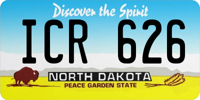 ND license plate ICR626
