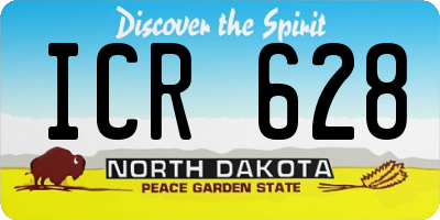 ND license plate ICR628