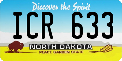 ND license plate ICR633