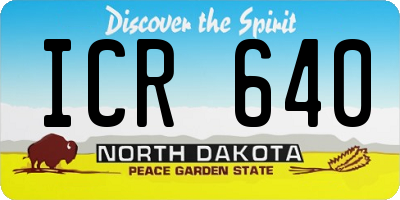ND license plate ICR640