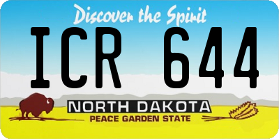 ND license plate ICR644
