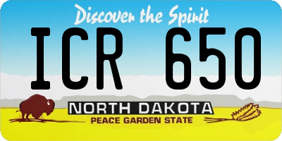 ND license plate ICR650