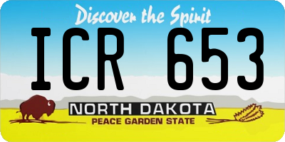 ND license plate ICR653