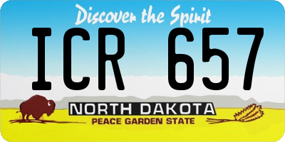 ND license plate ICR657
