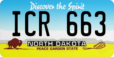 ND license plate ICR663