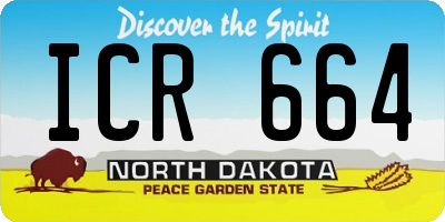 ND license plate ICR664