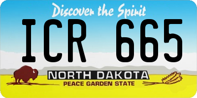 ND license plate ICR665