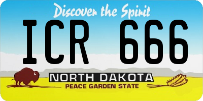 ND license plate ICR666