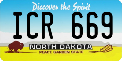 ND license plate ICR669