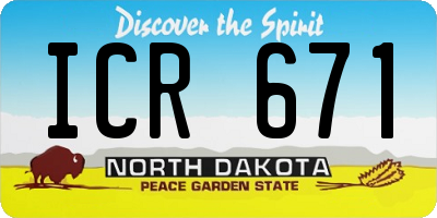 ND license plate ICR671