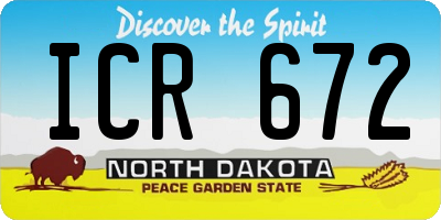 ND license plate ICR672