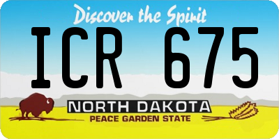 ND license plate ICR675