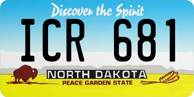 ND license plate ICR681