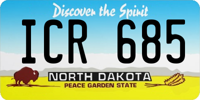 ND license plate ICR685