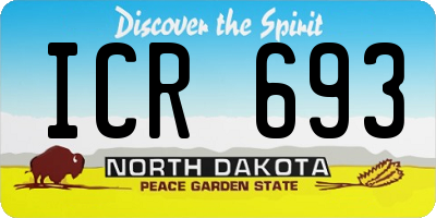 ND license plate ICR693