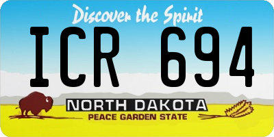 ND license plate ICR694