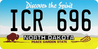 ND license plate ICR696