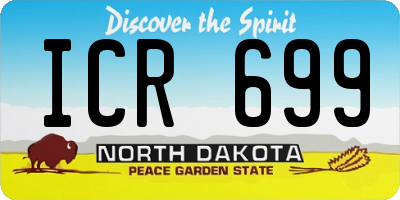 ND license plate ICR699