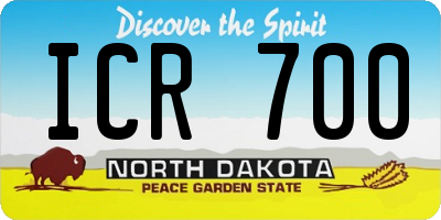 ND license plate ICR700