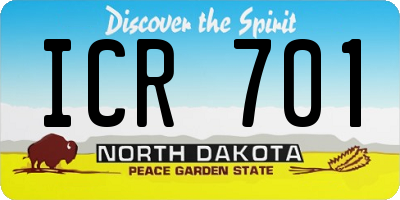 ND license plate ICR701