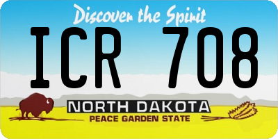 ND license plate ICR708