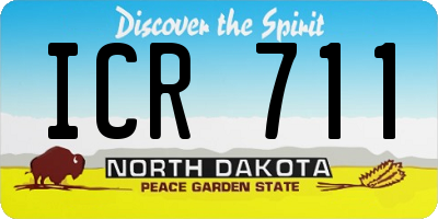 ND license plate ICR711